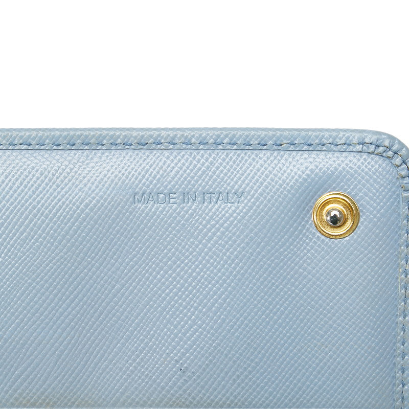 Prada Sapphiano Long Wallet Light Blue Leather Ladies Prada