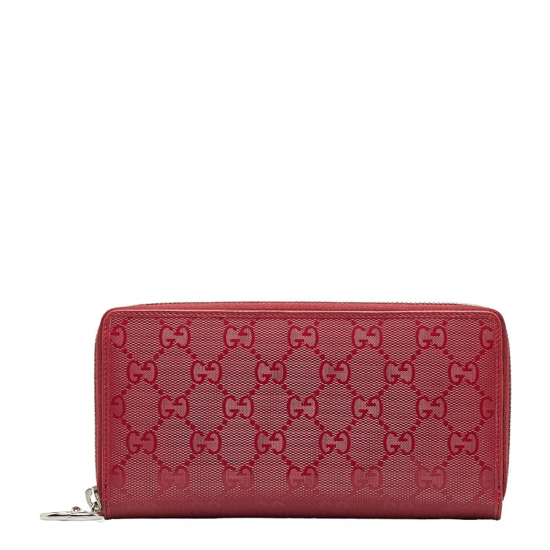Gucci GG Printed Round  Long Wallet 212110 Red PVC Leather  Gucci