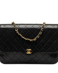 Chanel Mattress ingle Chain Shoulder Bag Black Gold   Chanel