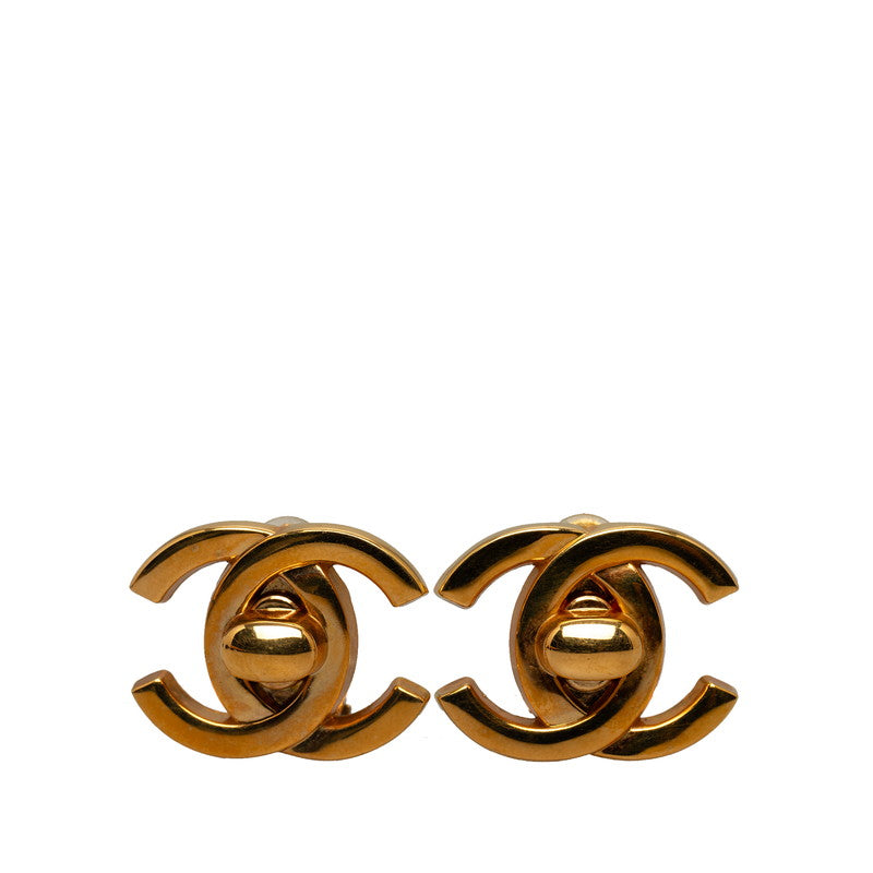 Chanel Vintage Cocomark Turn-Rock Earring Gold Make-up  Chanel