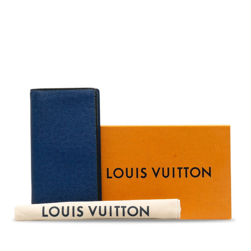 Louis Vuitton Tiger Portfolio Braza Long Wallet M30559 Cobalt Blue Black Leather Men Louis Vuitton