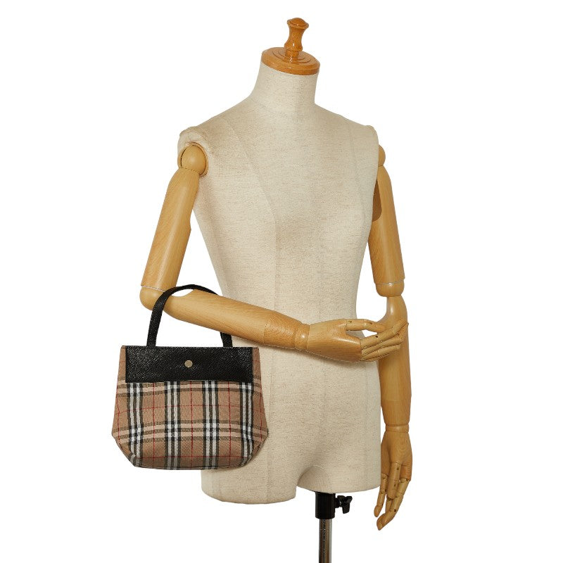 Barbary Nova Check Mini Handbags Brown Canvas Leather  Burberry