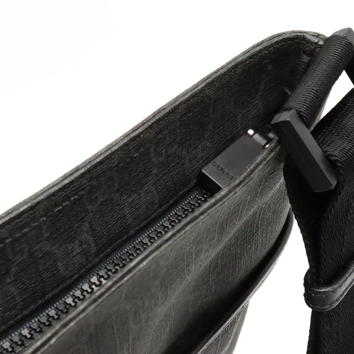 GUCCI Gucci GG Spring GG Plus Shoulder Bag Pulled Shoulder PVC Leather Black 162904