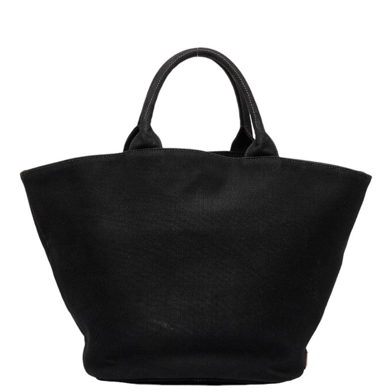 PRADA Canapa Tote Bucket Bag 1BG163 Handbag Canvas Black