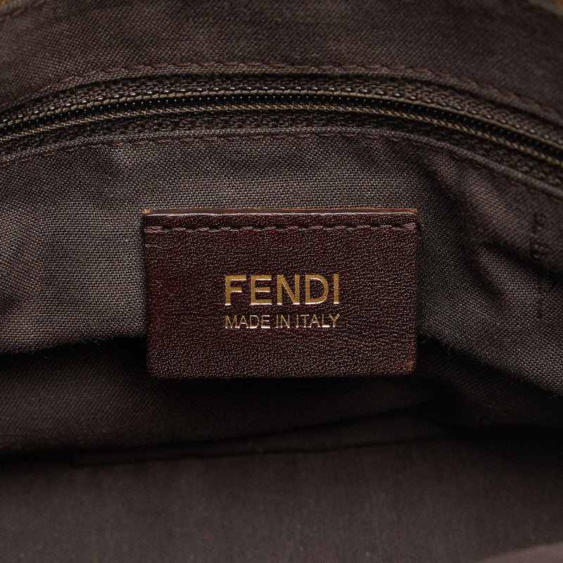 Fendi Zuka Chain Shoulder Bag 8BR614 Gold Canvas Leather Ladies Fendi