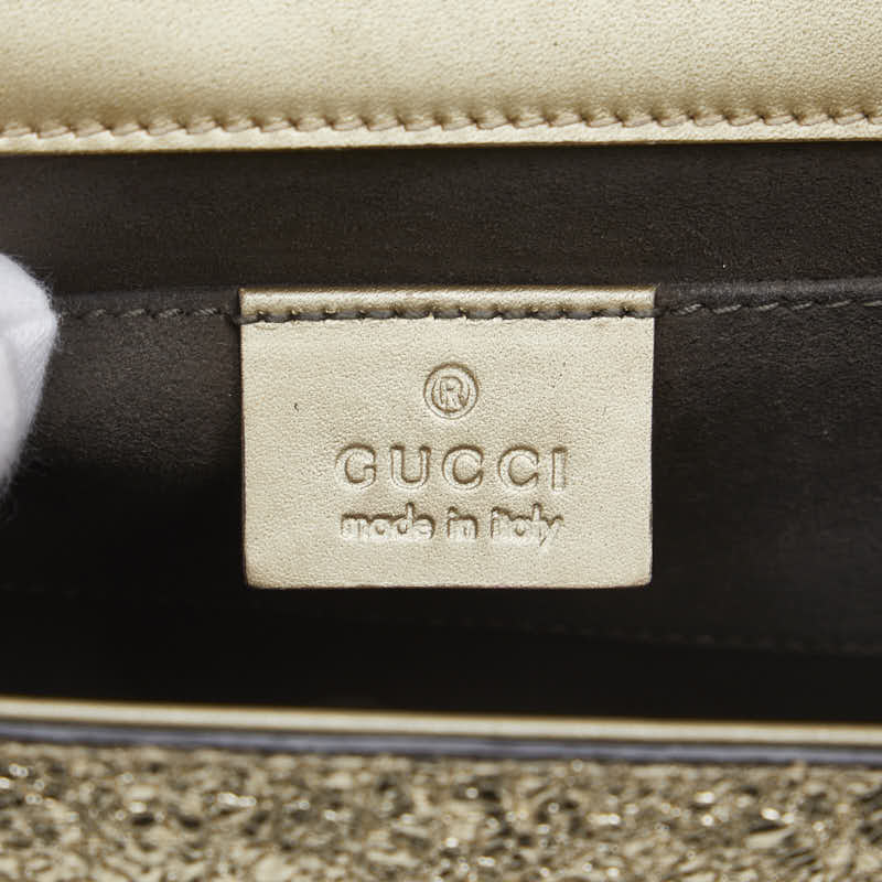 Gucci Chain Shoulder Bag 409487 Gold Leather Ladies