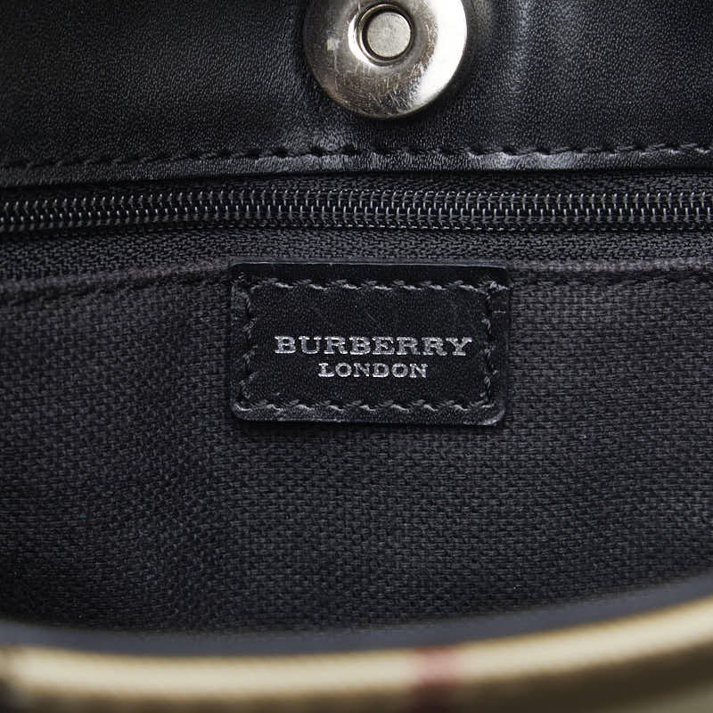 Burberry Nova Check Handbags s Bag Beige Black PVC Leather Ladies Burberry