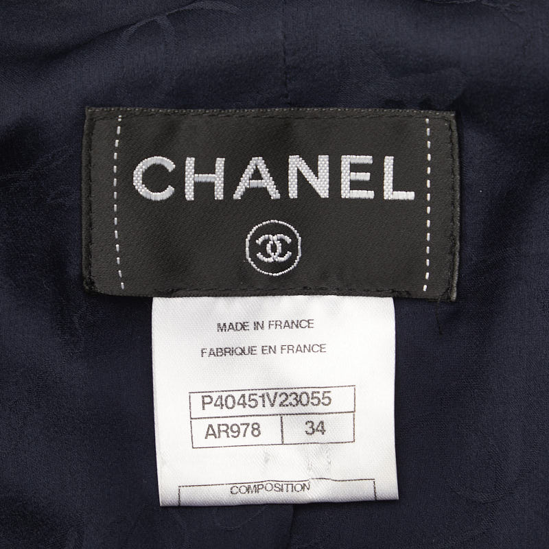 Chanel Coco Button Fresh One Earrings French Sleep Half-Sleep Size 34 P40451V23055 Navy Yolan Cotton  CHANEL