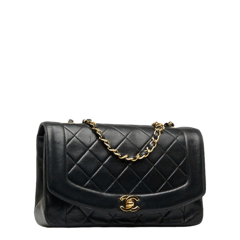 Chanel Mattress Diana 25 Chain houlder Bag Black Leather Lady Chanel