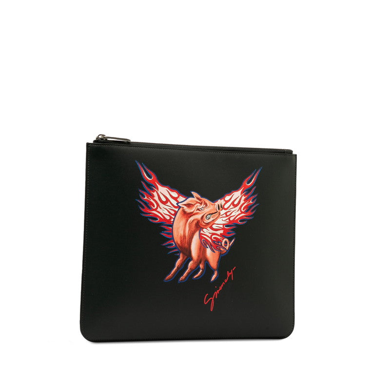 Givenchy Zodiac Collection Clutch Bag Black Leather Men Givenchy Givenchy