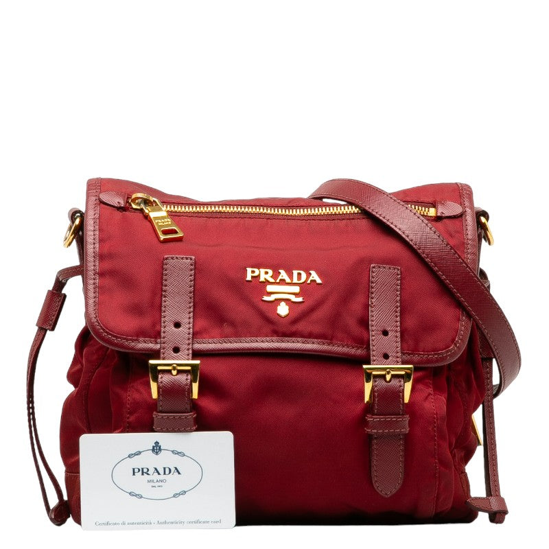 Prada Logo Gold   Shoulder Bags BT0692 Wine Red Nylon  Prada  Bike []