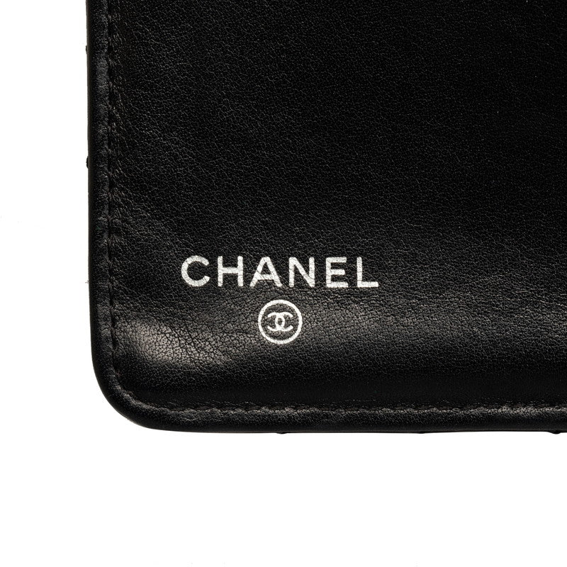 Chanel Chevron Cocomark V titch Long Wallet Black Silver   CHANEL