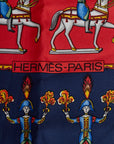 Hermes Carré 90 LES ARTIFICIERS Overall SCalf Navy Multicolor Silk  Hermes