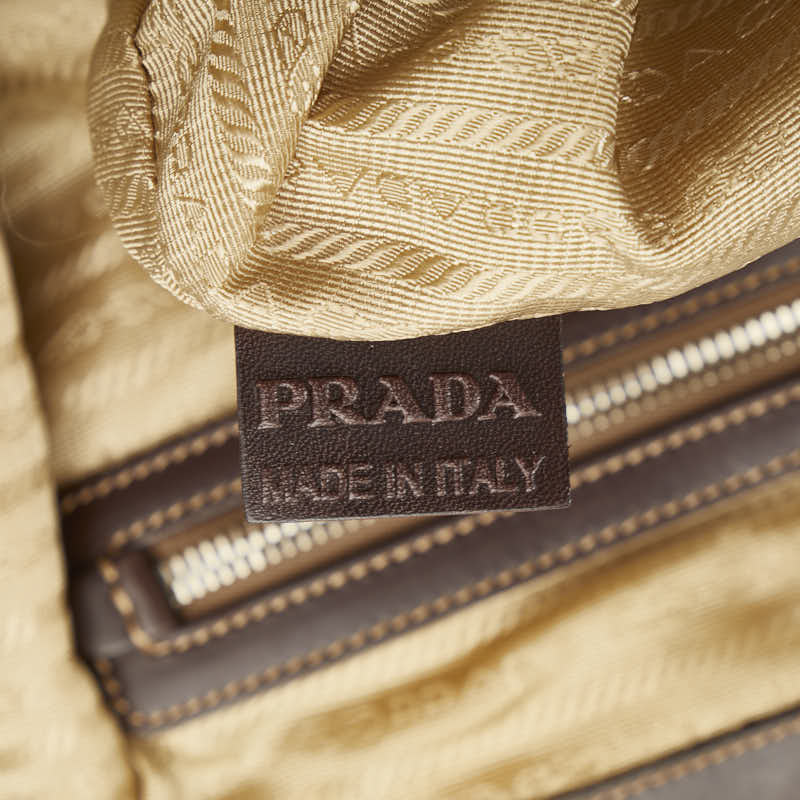 PRADA Tote Bag in Canvas Leather BR3511 Beige Brown