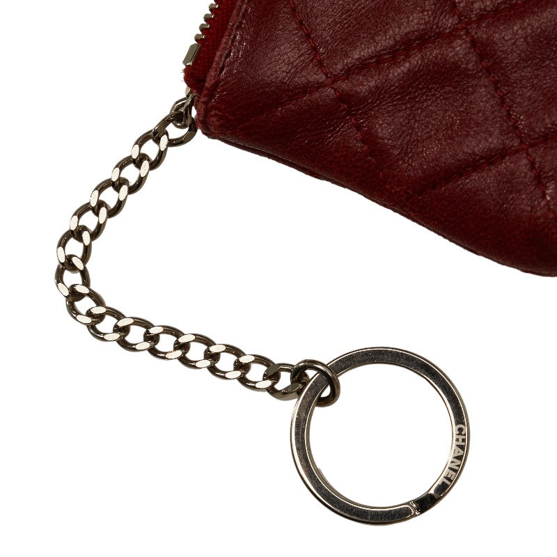 CHANEL CHANEL MATRASSE Coincase /Leather Wine Red  and Gentlemen