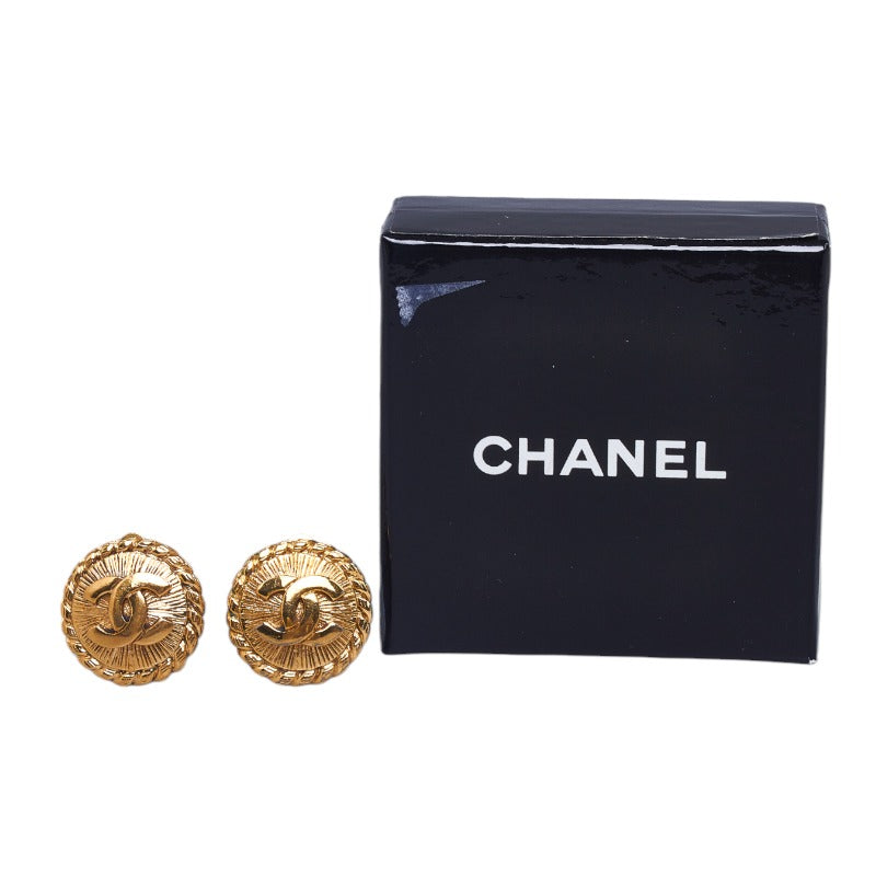 Chanel Cocomark Chain Motif Earrings Gold  Ladies Chanel