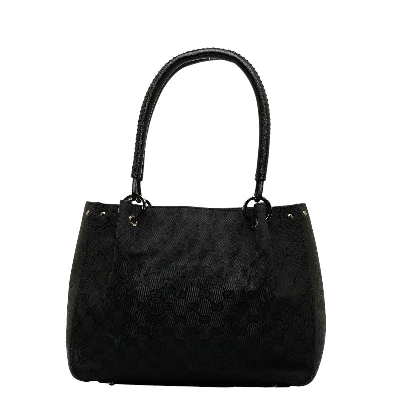Gucci GG canvas handbag 115007 Black canvas leather ladies Gucci