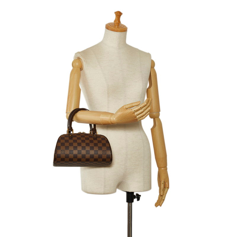 Louis Vuitton Damiere Rivera Mini Handbags Mini Boston Bag N41436 Brown PVC Leather Ladies Louis Vuitton