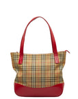 Burberry Nova Check  Handbag Beige Red Canvas Leather