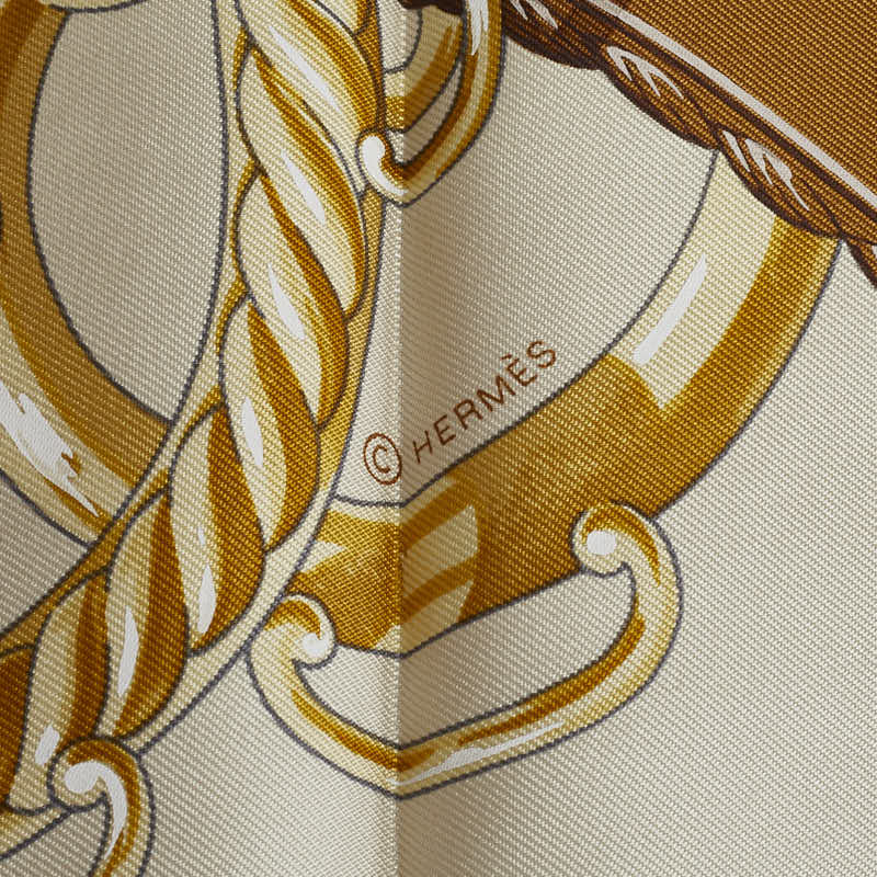 Hermes Carré 90 LIFT PROFILE Lift Prile carf Gold Multicolor Silk  HERMES