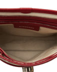 Burberry Noneva Check  Shoulder Bag Beige Red Canvas Leather  BURBERRY