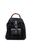 GUCCI Bamboo Backpack in Suede Navy 003 2852