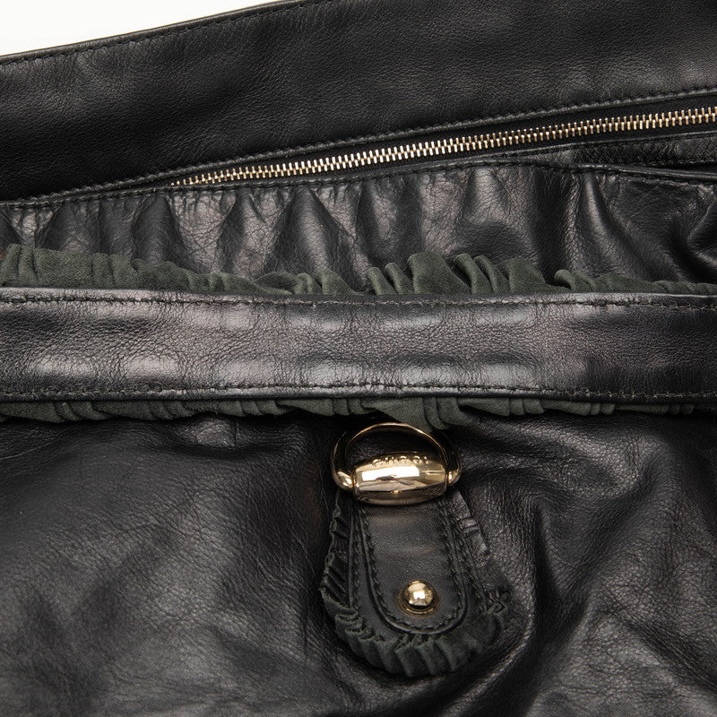 Gucci Abbey One-Shoulder Bag 189839 Black Leather Lady Gucci