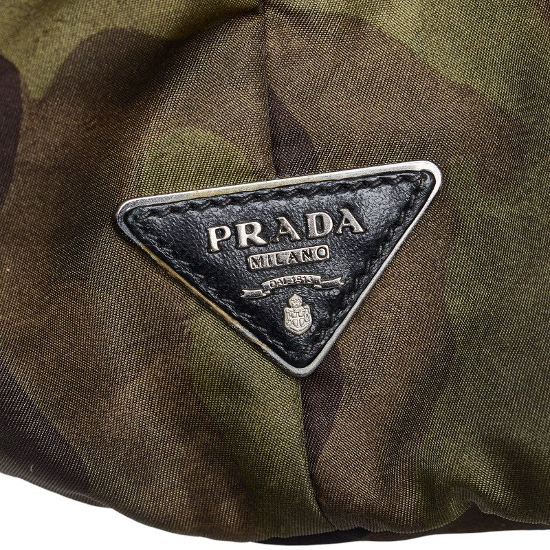 Prada Reversible Camouflage Handbags 2WAY BN1959 Green Black Nylon Leather Ladies Prada