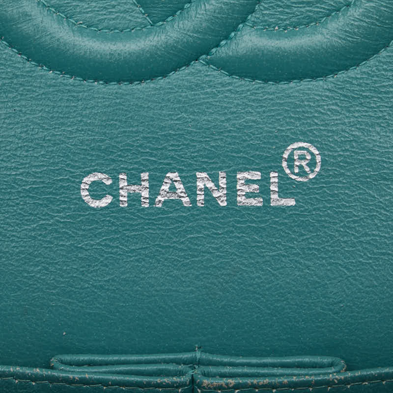 Chanel Matrace 25 Cocomark 雙翻蓋 ilver 鏈條單肩包 淺綠色女士 CHANEL