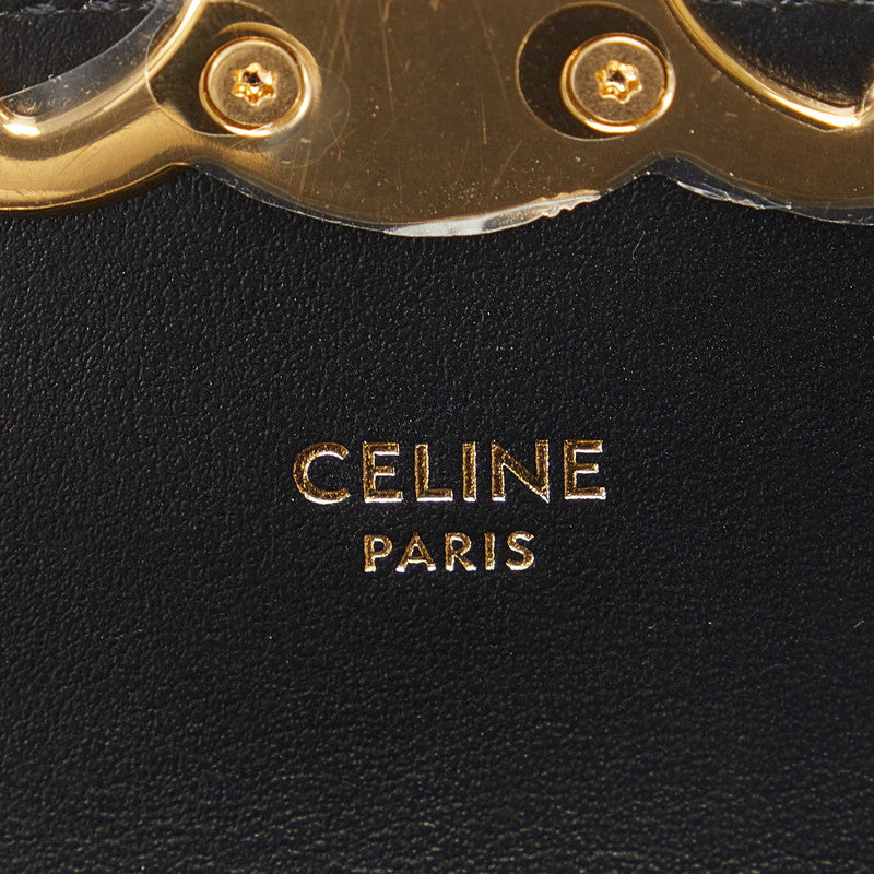 Celine Mini Triomphe Shoulder Bag  10I513DPV.38NO Black Calfskin