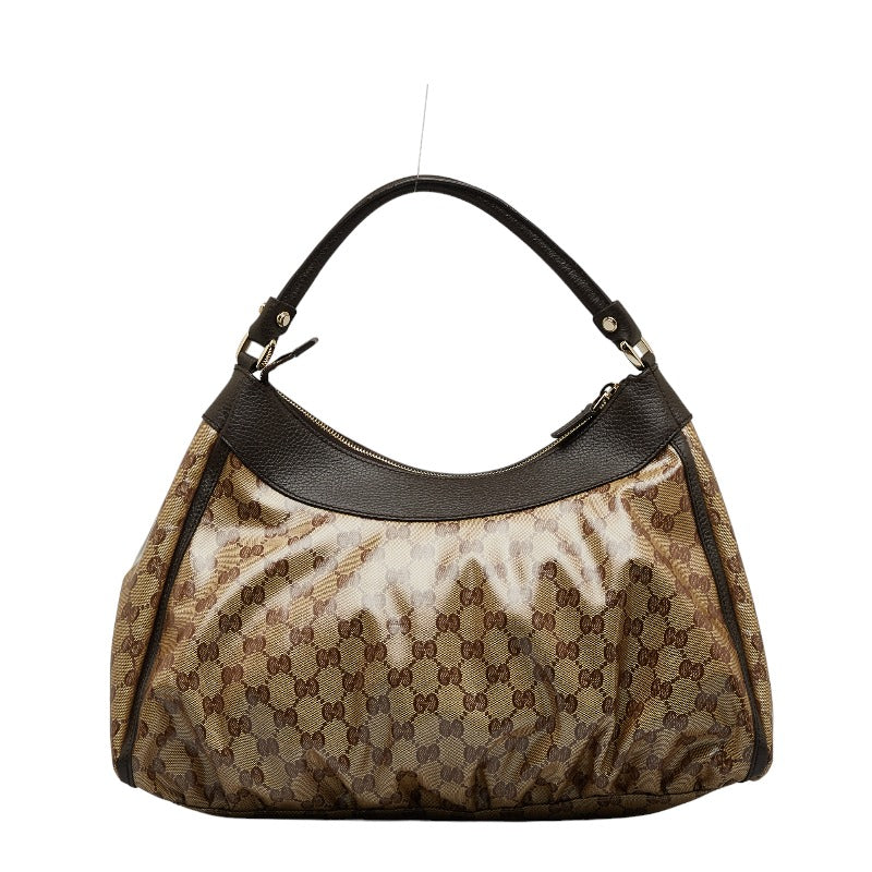 Gucci GG Crystal Abbey Handbag 327786 Brown PVC Leather  Gucci