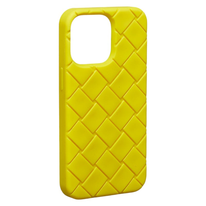 Bottega Veneta Intrecciato IPhone 13 Case in Leather Yellow Ladies