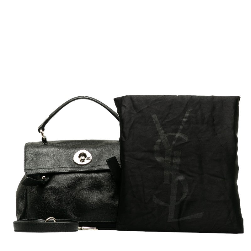 Saint Laurent Muse Top Handle Bag in Calf Leather Black 283761