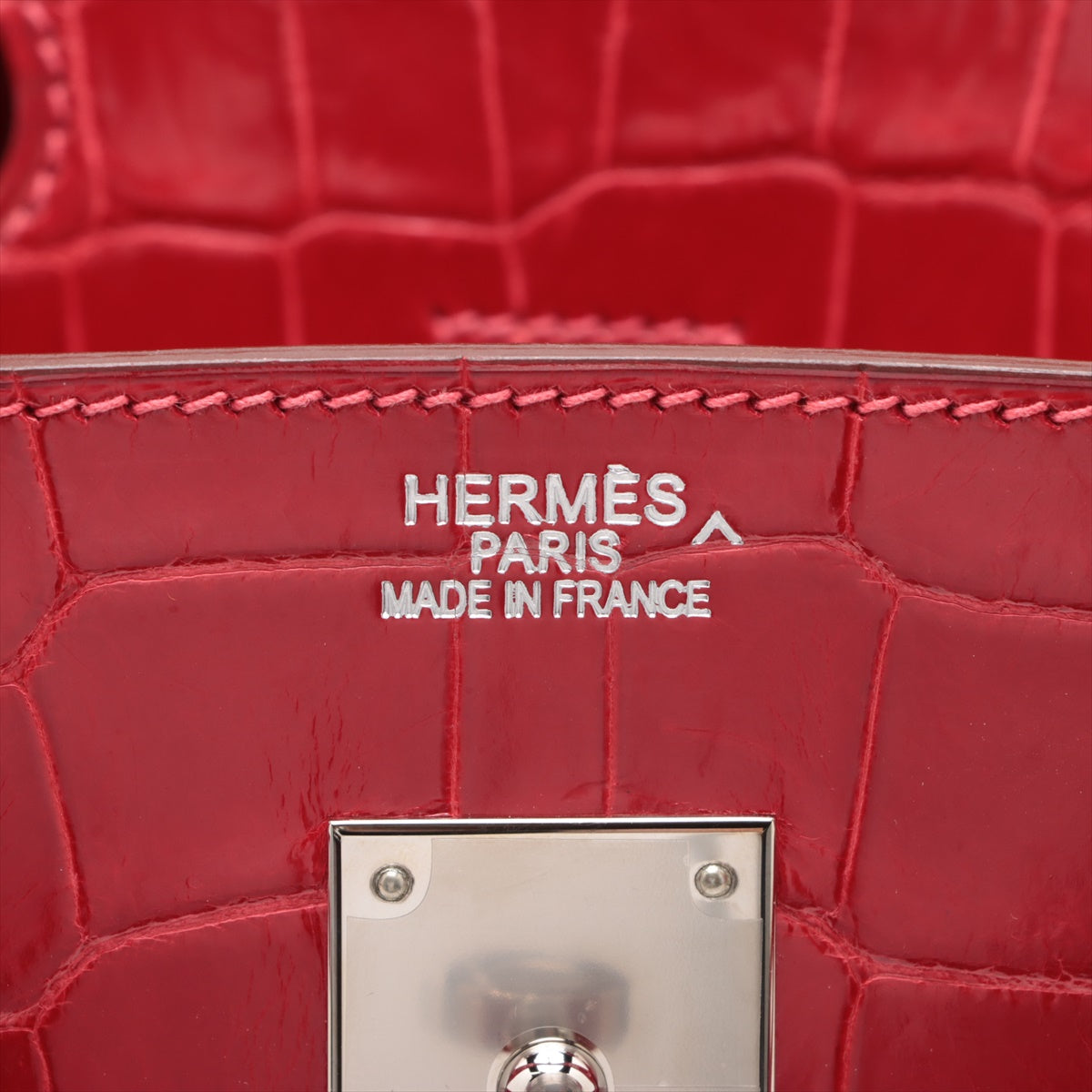 Hermes Bur 35 Porosus Rojoash Silver   K:2007