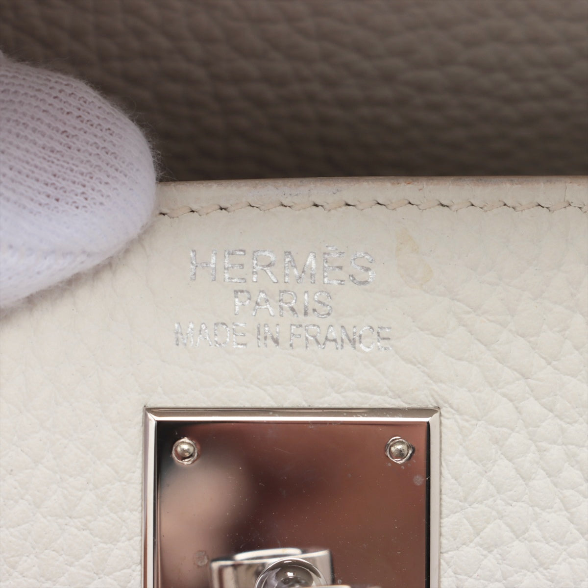 Hermes Kelley 35 Trionclement White Silver Gold  L: 2008