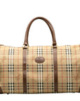BURBERRY Nova Check Boston Bag Travel Bag Vintage Brown