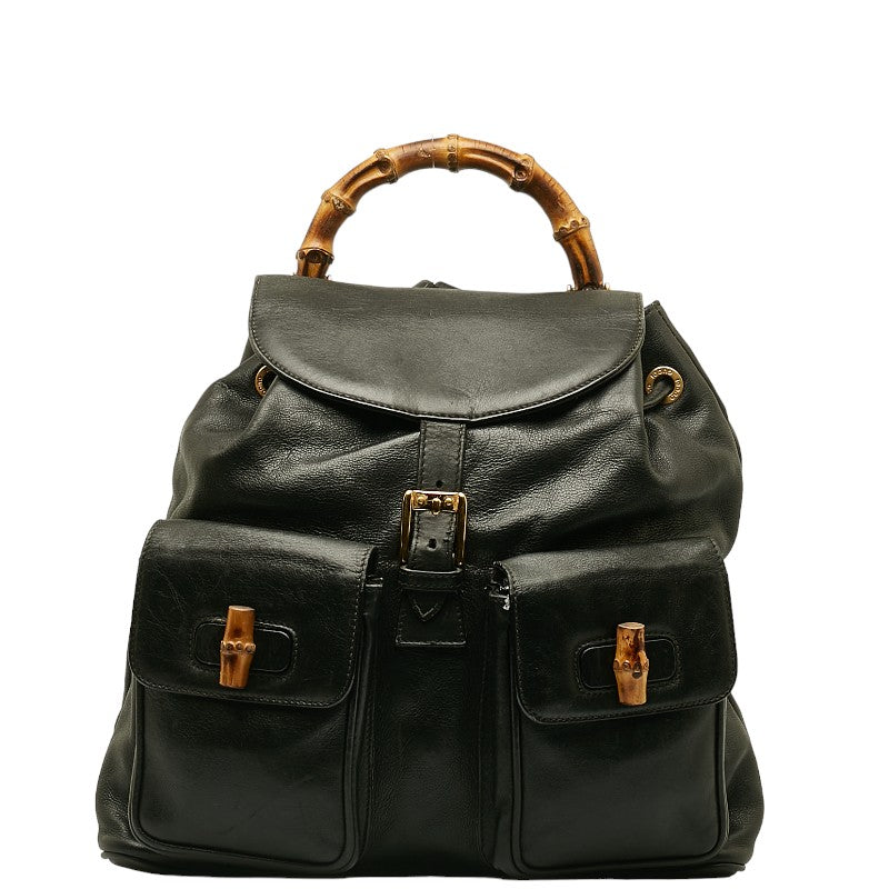 Gucci Bamboo Lock Backpack 003 2040 0016 Black Leather  Gucci