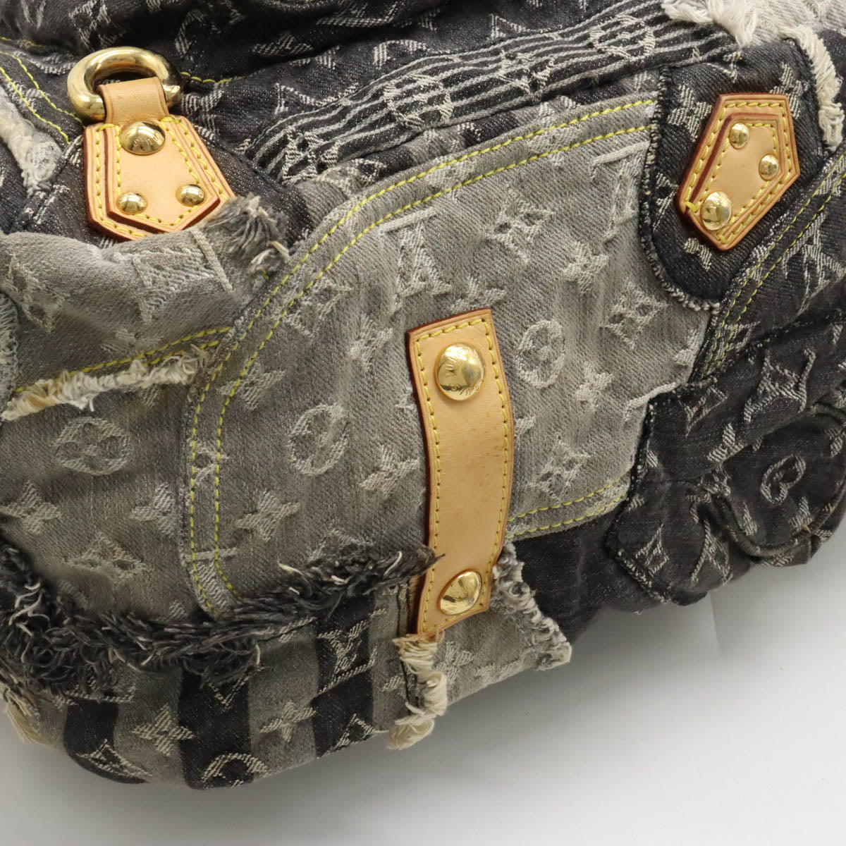 Louis Vuitton Monogram Denim Patchwork Bowie Shoulder Bag Boston Gray Bag M95377