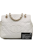 Chanel Matrace Cocomark Chain Tattoos Bag White Caviar Skin Lady Chanel