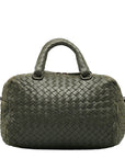 Bottega Veneta Intrecciato Mini Boston Bag in Leather Grey