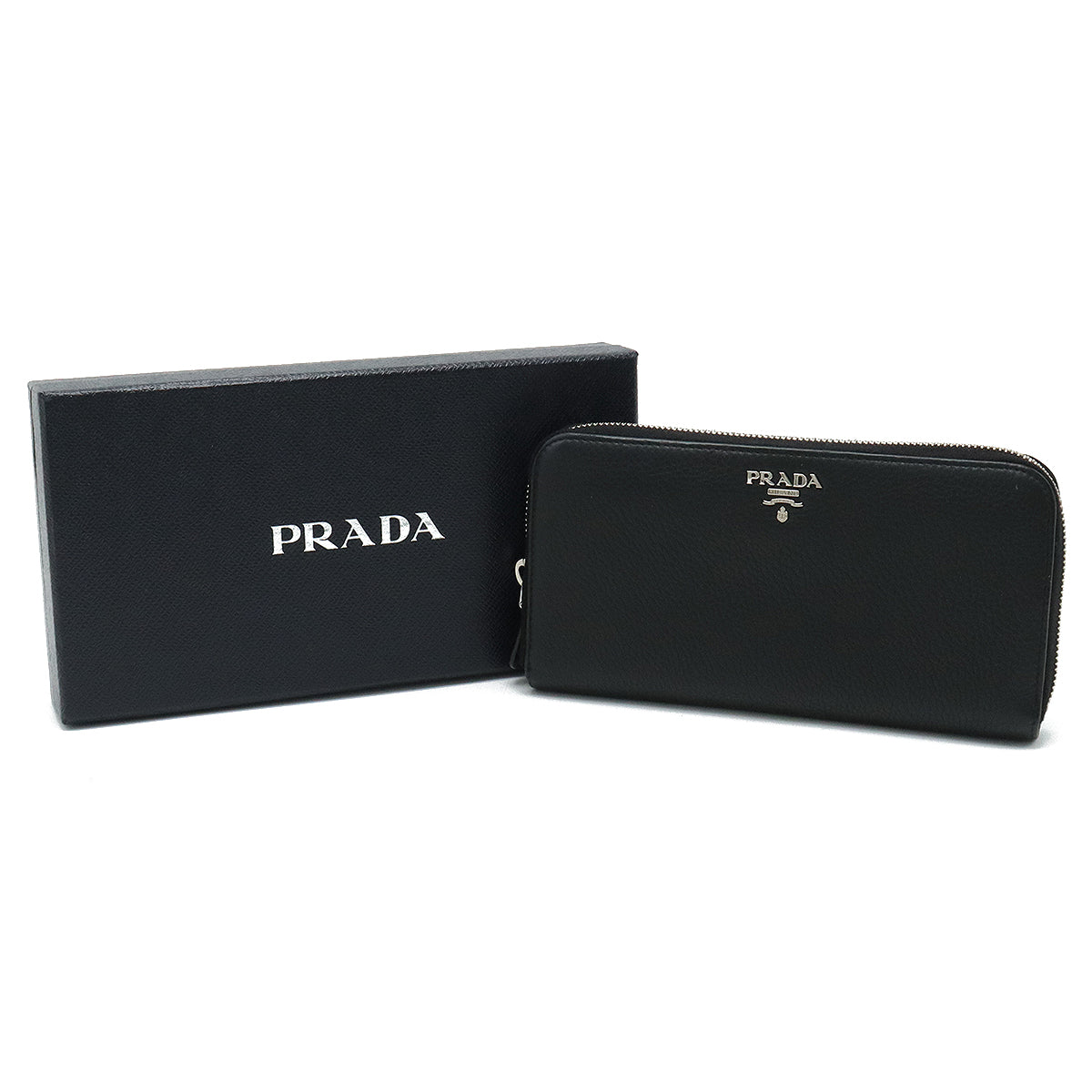PRADA Prada VITELLO PHENIX Round  Long Wallet Leather NERO Black Black Silver Gold  Home Boutique Purchases 1ML506 [Sexy] Blossom/Mosaic Quality