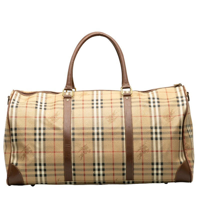BURBERRY Nova Check Boston Bag Travel Bag Vintage Brown