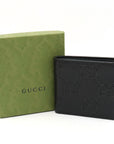 GUCCI Gucci GG Embos Coin Wallet Two Folded Wallet Two Folded Wallet Leather Black Black Silver Gold 625555