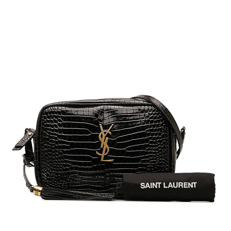 Saint Laurent Lou Bag in Crocodile Black 612544