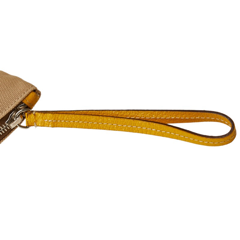 PRADA Clutch Bag Cosmetic Pouch in Canvas Beige Yellow