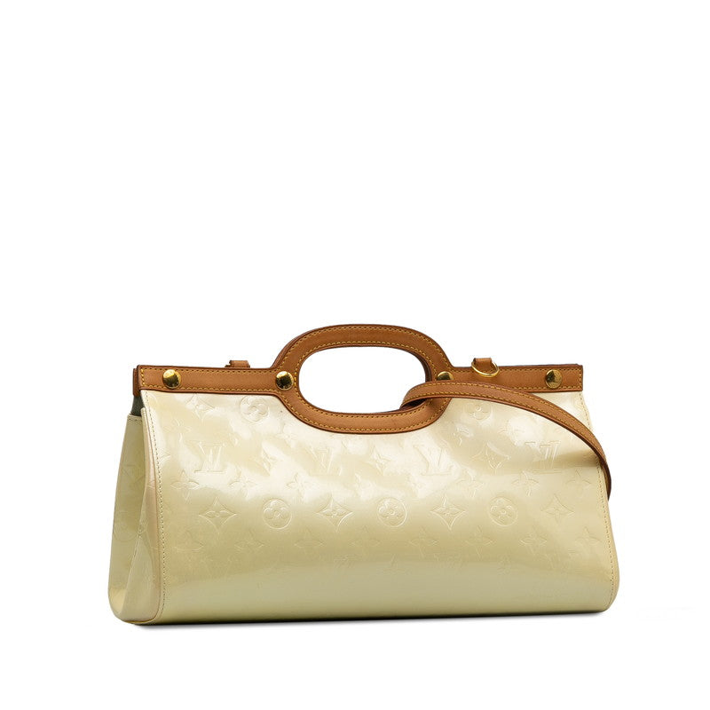 Louis Vuitton Monogram Verney Rocksbury Drive Handbag 2WAY M91374 Pearl White Patent Leather Lady Louis Vuitton