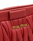 Miu Miu Mo Mo Mo Mo Mo Mo Mo Mo Materaxe Shoulder Bag  Slipper 2WAY  Leather Red 5N1520