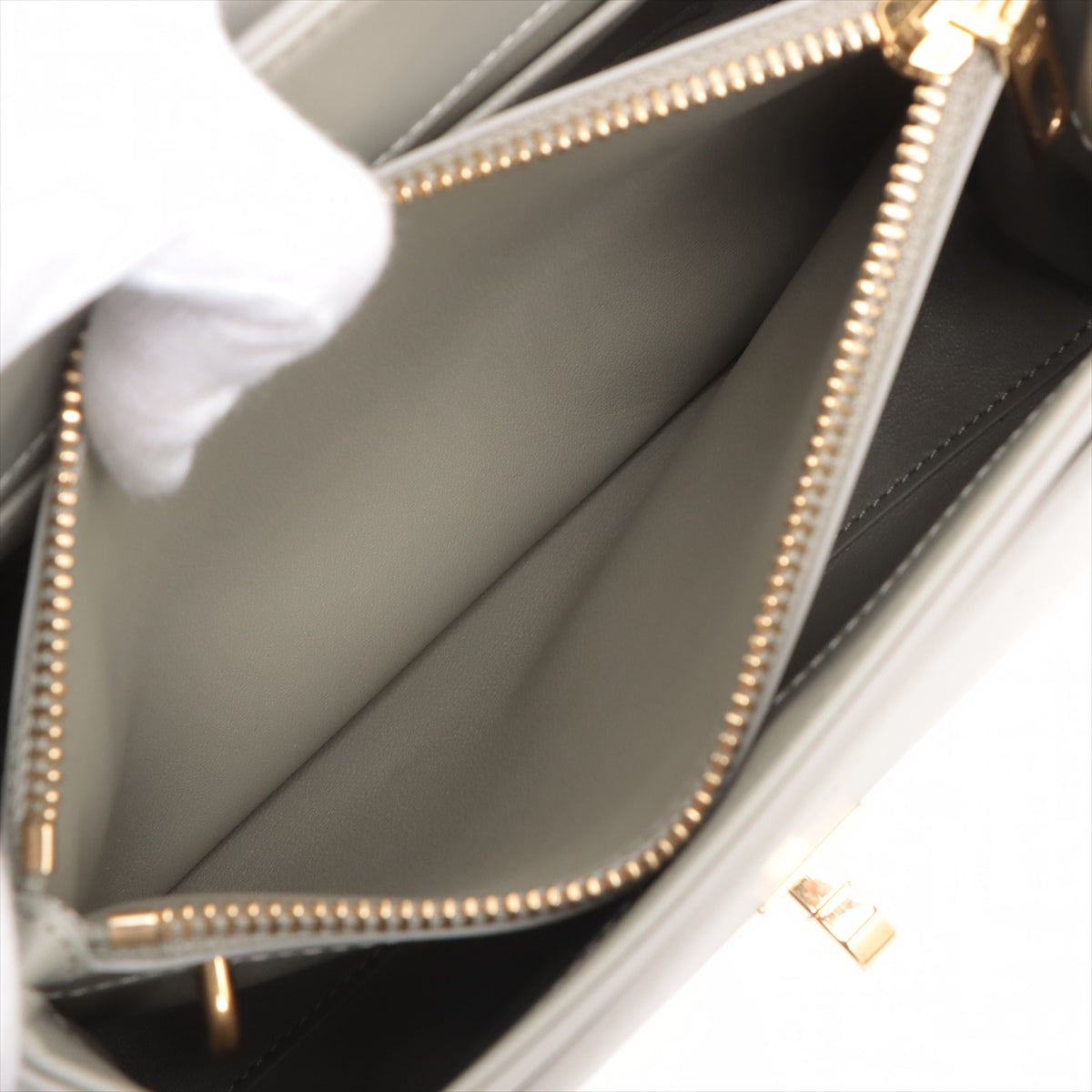 Celine 16 Ss Small Leather 2WAY Handbag Gray Earl
