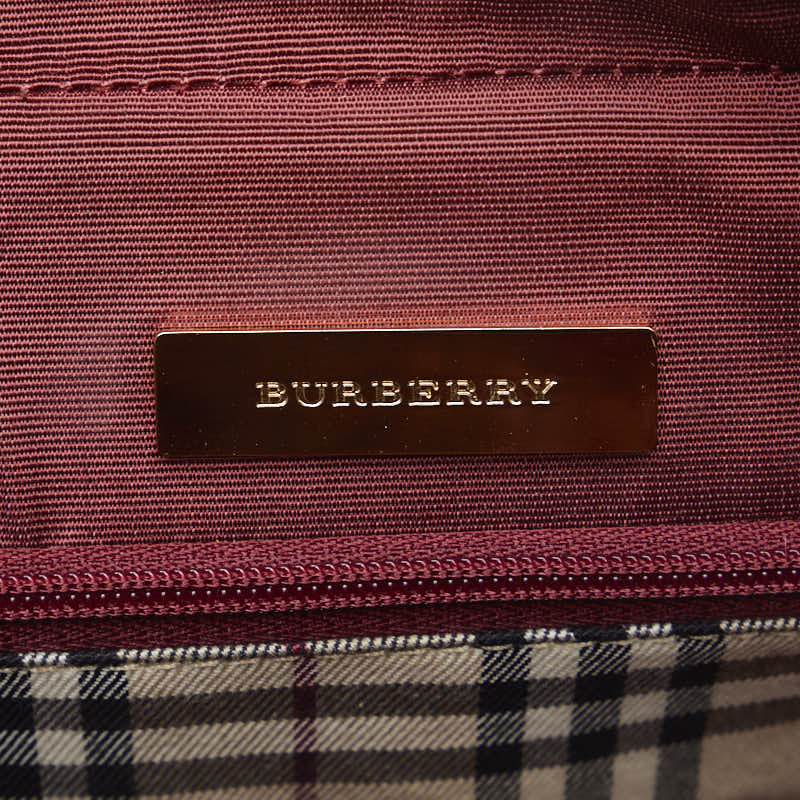 Burberry Nova Check Handbags Red Leather Ladies Burberry