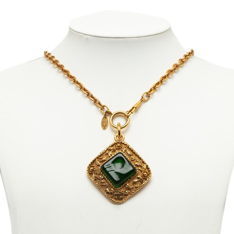 CHANEL Vintage Necklace Rite 綠金鍍層女士